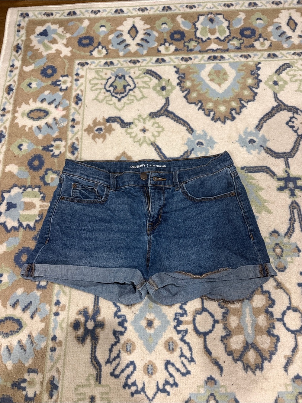 Old Navy Dark Blue Rolled-Hem Denim Shorts